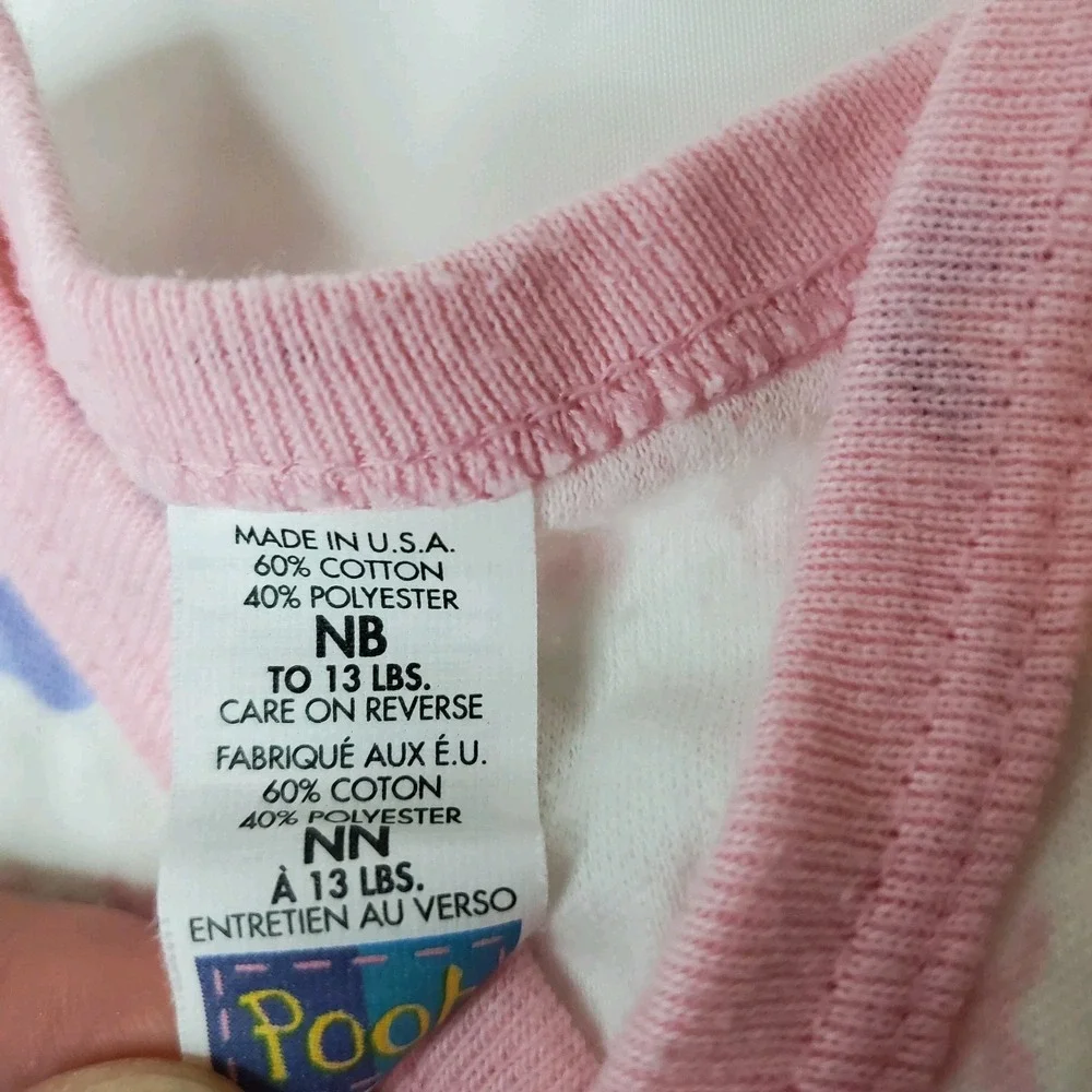 Disney Vintage Y2K Winnie the Pooh 1 piece Romper Pink Floral Snap